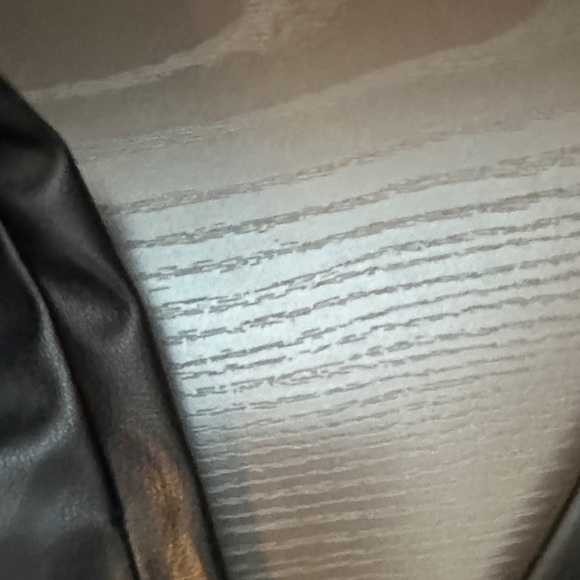 Zara Black Faux Leather Slim pant Size Small Inseam 28” Raw hem - Picture 4 of 7